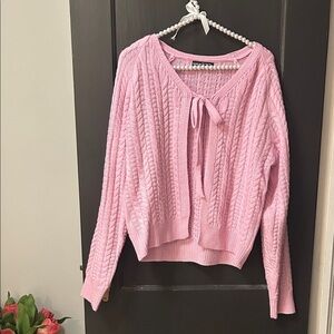 Pink Cable Knit Sweater